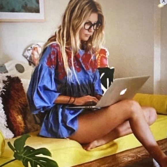 Anthropologie Hemant & Nandita Lianna Embroidered Chambray Top S - Picture 12 of 16